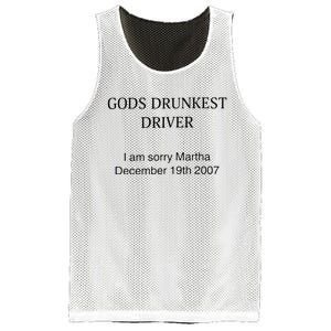 Funny GodS Drunkest Driver I Am Sorry M.Ar.Tha December 19th 2007 Gift Mesh Reversible Basketball Jersey Tank