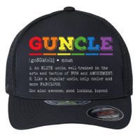 Funny Guncle Definition Proud Gay Uncle LGBTQ Pride Rainbow Flexfit Unipanel Trucker Cap