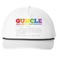 Funny Guncle Definition Proud Gay Uncle LGBTQ Pride Rainbow Snapback Five-Panel Rope Hat