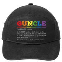 Funny Guncle Definition Proud Gay Uncle LGBTQ Pride Rainbow 7-Panel Snapback Hat