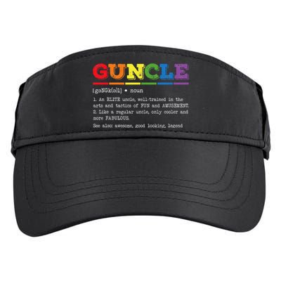 Funny Guncle Definition Proud Gay Uncle LGBTQ Pride Rainbow Adult Drive Performance Visor