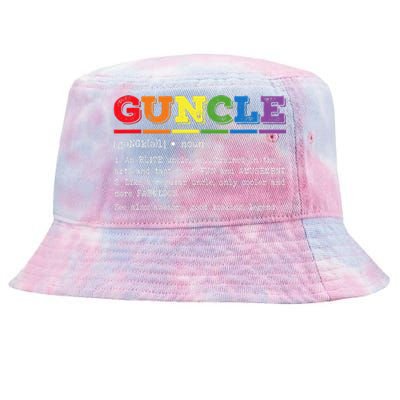 Funny Guncle Definition Proud Gay Uncle LGBTQ Pride Rainbow Tie-Dyed Bucket Hat