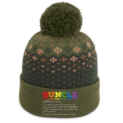 Funny Guncle Definition Proud Gay Uncle LGBTQ Pride Rainbow The Baniff Cuffed Pom Beanie