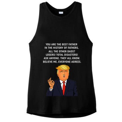 Funny Great Dad Donald Trump FatherS Day Ladies PosiCharge Tri-Blend Wicking Tank