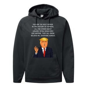 Funny Great Dad Donald Trump FatherS Day Performance Fleece Hoodie