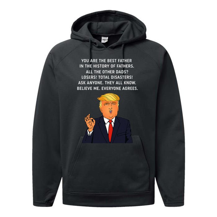 Funny Great Dad Donald Trump FatherS Day Performance Fleece Hoodie