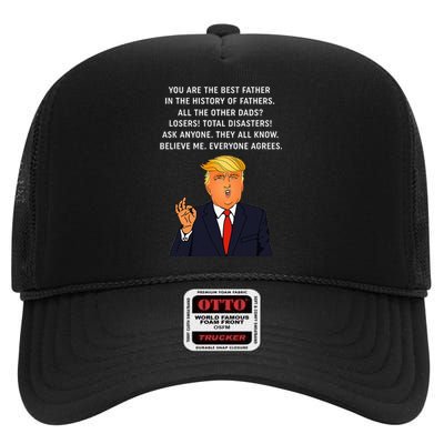 Funny Great Dad Donald Trump FatherS Day High Crown Mesh Back Trucker Hat