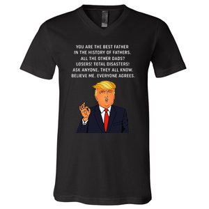 Funny Great Dad Donald Trump FatherS Day V-Neck T-Shirt