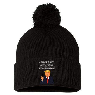 Funny Great Dad Donald Trump FatherS Day Pom Pom 12in Knit Beanie