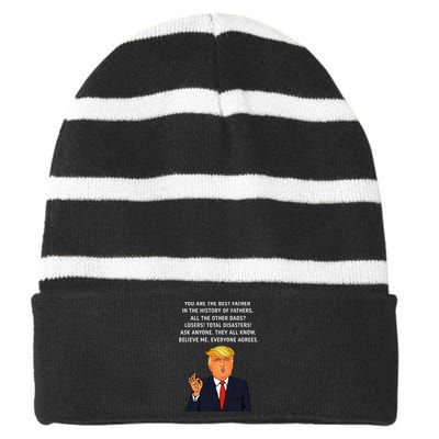 Funny Great Dad Donald Trump FatherS Day Striped Beanie with Solid Band