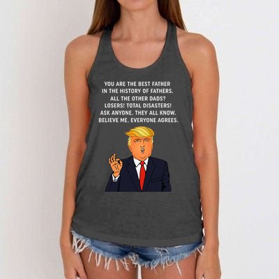 Funny Great Dad Donald Trump FatherS Day Women's Knotted Racerback Tank