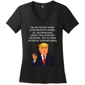 Funny Great Dad Donald Trump FatherS Day Women's V-Neck T-Shirt