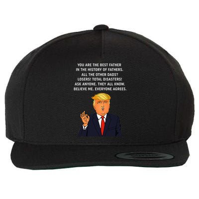 Funny Great Dad Donald Trump FatherS Day Wool Snapback Cap