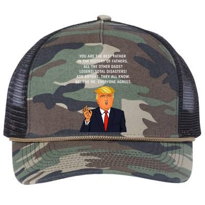 Funny Great Dad Donald Trump FatherS Day Retro Rope Trucker Hat Cap