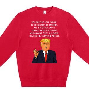 Funny Great Dad Donald Trump FatherS Day Premium Crewneck Sweatshirt