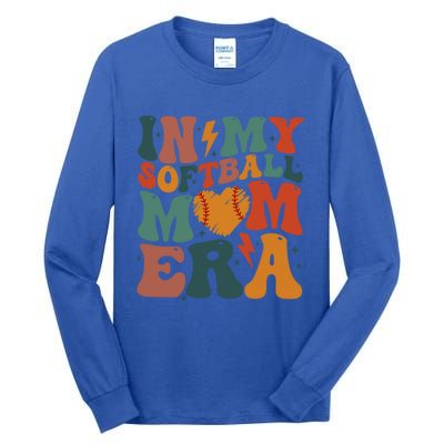 Funny Game Day Softball Lover Retro In My Softball Mom Era Gift Tall Long Sleeve T-Shirt