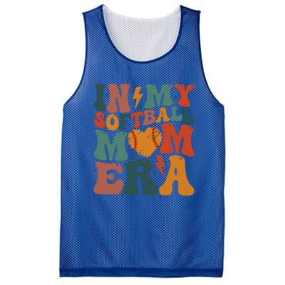 Funny Game Day Softball Lover Retro In My Softball Mom Era Gift Mesh Reversible Basketball Jersey Tank