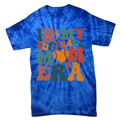 Funny Game Day Softball Lover Retro In My Softball Mom Era Gift Tie-Dye T-Shirt