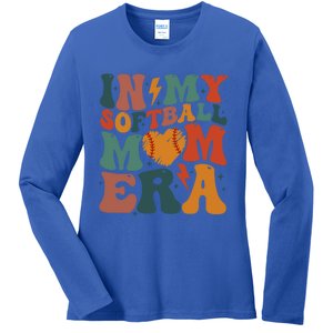 Funny Game Day Softball Lover Retro In My Softball Mom Era Gift Ladies Long Sleeve Shirt