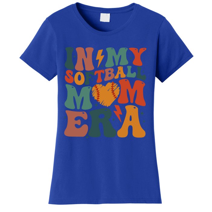 Funny Game Day Softball Lover Retro In My Softball Mom Era Gift Women's T-Shirt