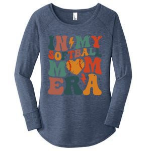 Funny Game Day Softball Lover Retro In My Softball Mom Era Gift Women's Perfect Tri Tunic Long Sleeve Shirt