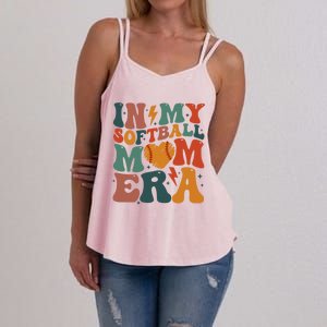 Funny Game Day Softball Lover Retro In My Softball Mom Era Gift Women's Strappy Tank