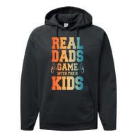 Funny Gamer Dad Art For Gaming Dad Daddy Game Lover Performance Fleece Hoodie