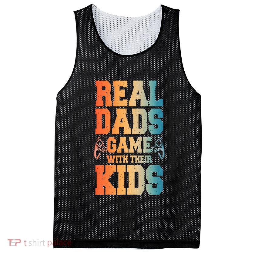 Funny Gamer Dad Art For Gaming Dad Daddy Game Lover Mesh Reversible Basketball Jersey Tank