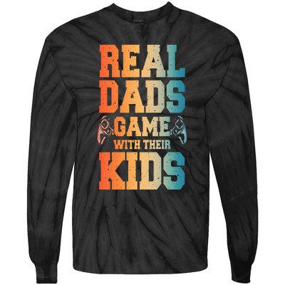 Funny Gamer Dad Art For Gaming Dad Daddy Game Lover Tie-Dye Long Sleeve Shirt