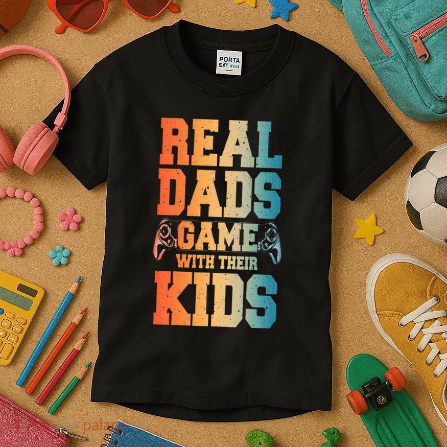 Funny Gamer Dad Art For Gaming Dad Daddy Game Lover Kids T-Shirt