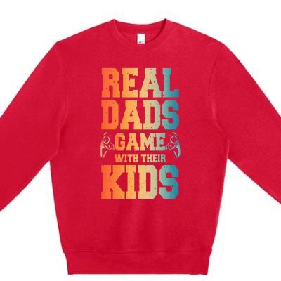 Funny Gamer Dad Art For Gaming Dad Daddy Game Lover Premium Crewneck Sweatshirt