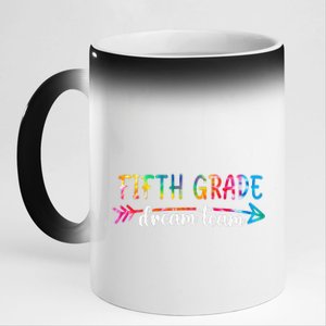 Fifth Grade Dream Team Teacher Back To School Gifts 11oz Black Color Changing Mug