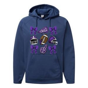 Football Game Day Sports Mom Team Spirit Sports Mom Performance Fleece Hoodie