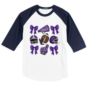 Football Game Day Sports Mom Team Spirit Sports Mom Baseball Sleeve Shirt