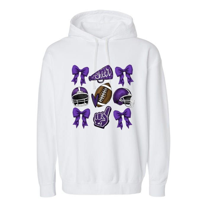 Football Game Day Sports Mom Team Spirit Sports Mom Garment-Dyed Fleece Hoodie