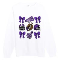 Football Game Day Sports Mom Team Spirit Sports Mom Premium Crewneck Sweatshirt