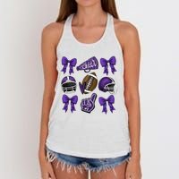 Football Game Day Sports Mom Team Spirit Sports Mom Women's Knotted Racerback Tank