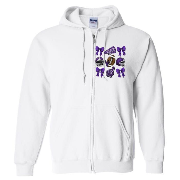 Football Game Day Sports Mom Team Spirit Sports Mom Full Zip Hoodie