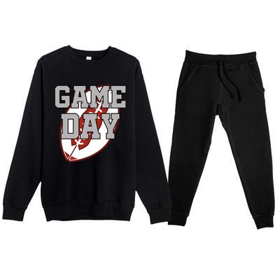 Funny Game Day Football Player American Football Premium Crewneck Sweatsuit Set