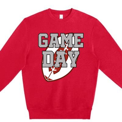 Funny Game Day Football Player American Football Premium Crewneck Sweatshirt