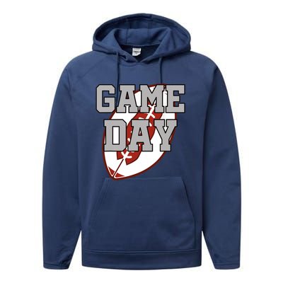 Funny Game Day Football Player American Football Performance Fleece Hoodie