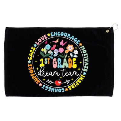 First Grade Dream Team Back To School Teacher Flower Grommeted Golf Towel