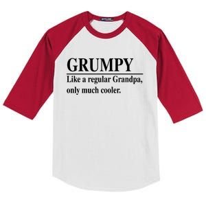 Funny Grumpy Definitions FatherS Day Grumpy Gift Kids Colorblock Raglan Jersey