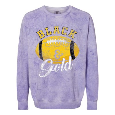 Football Game Day Black And Gold Costume For Football Lover Colorblast Crewneck Sweatshirt