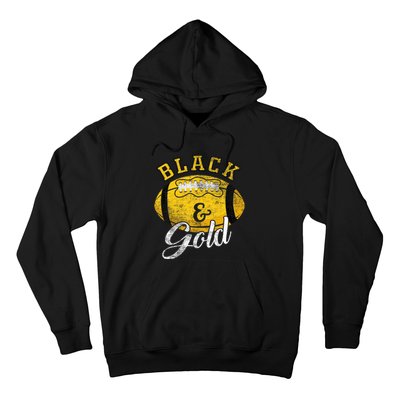 Football Game Day Black And Gold Costume For Football Lover Hoodie