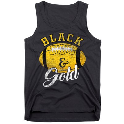 Football Game Day Black And Gold Costume For Football Lover Tank Top