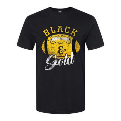 Football Game Day Black And Gold Costume For Football Lover Softstyle CVC T-Shirt