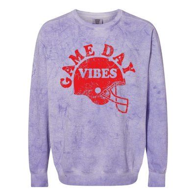 Football Game Day Vibes Red Helmet Colorblast Crewneck Sweatshirt