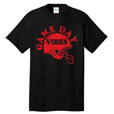 Football Game Day Vibes Red Helmet Tall T-Shirt