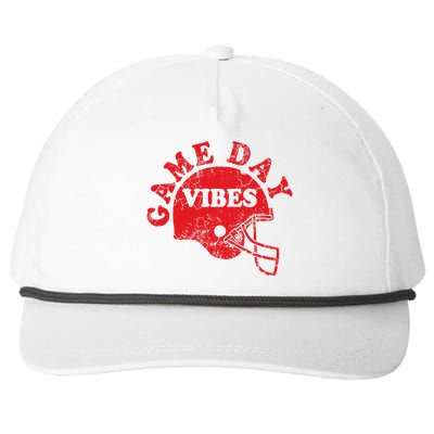 Football Game Day Vibes Red Helmet Snapback Five-Panel Rope Hat